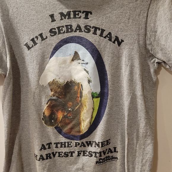 Parks and Recreation Li’l Sebastian Gray Cropped Graphic T-shirt - Picture 2 of 5